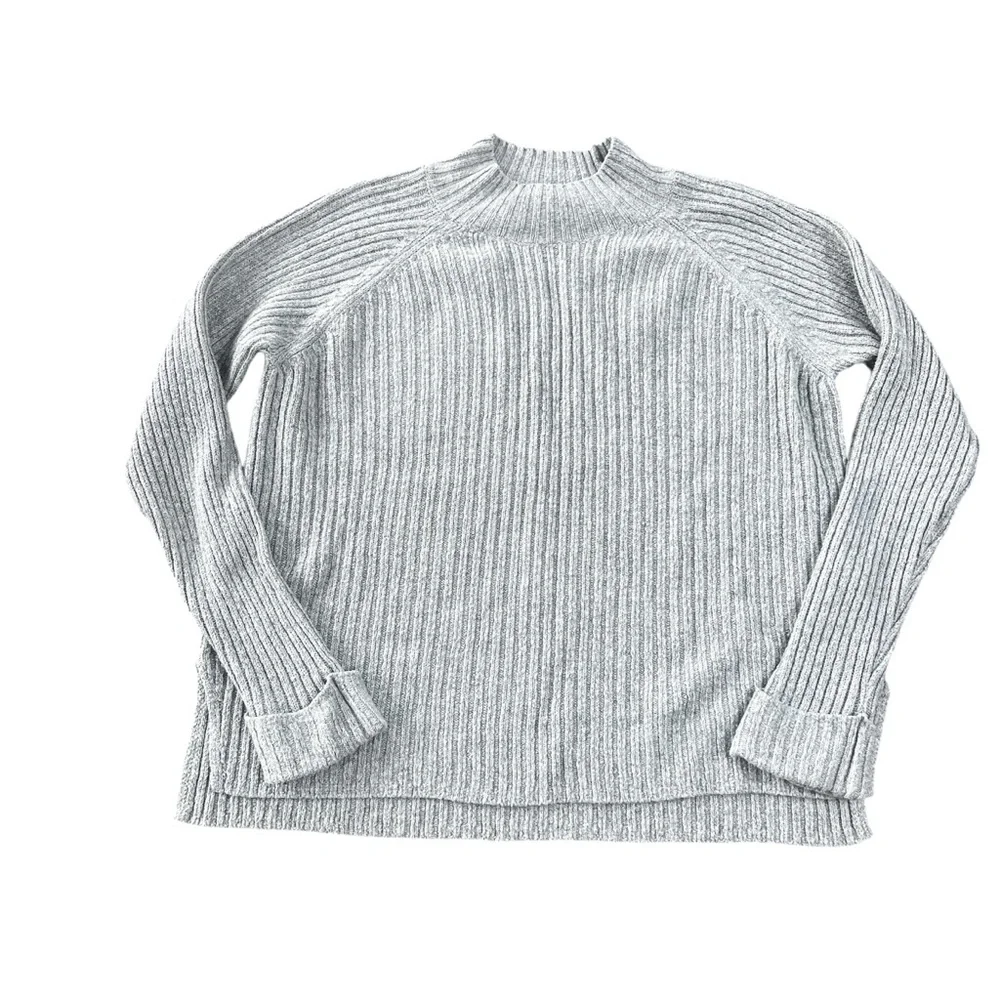Green Mock Neck Knit Sweater